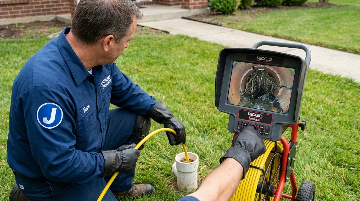 Sewer camera inspection being performed by Johns Plumbing LLC in Buhl