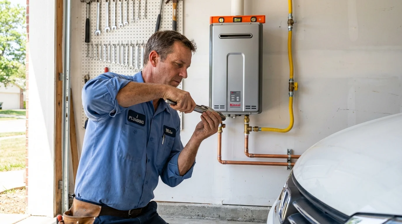 Tankless water heater installation by a Johns Plumbing LLC plumber in Buhl